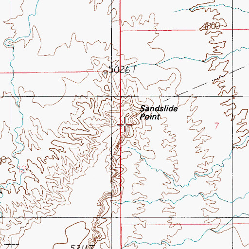 Topographic Map of Sandslide Point, UT