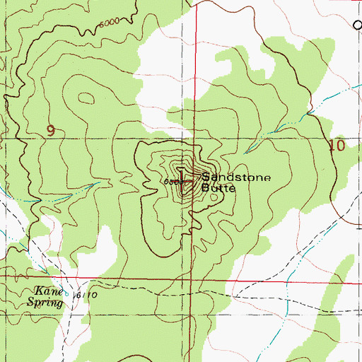 Topographic Map of Sandstone Butte, UT