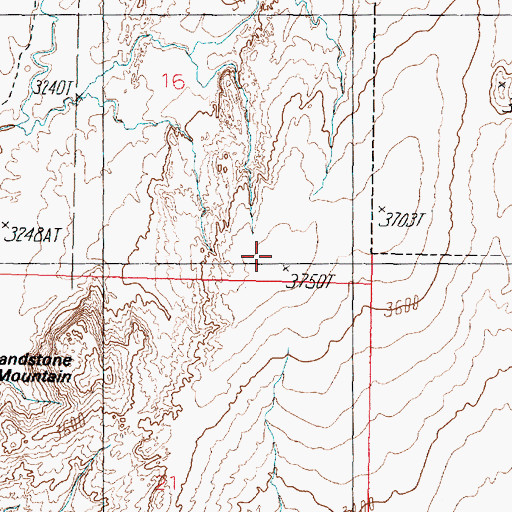 Topographic Map of Sandstone Mountain, UT