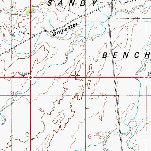 Topographic Map of Sandy Creek Benches, UT