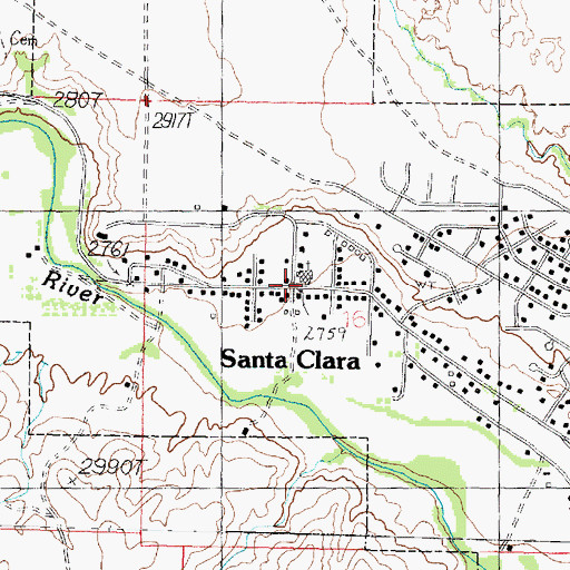 Topographic Map of Santa Clara, UT