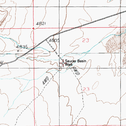 Topographic Map of Saucer Basin Well, UT