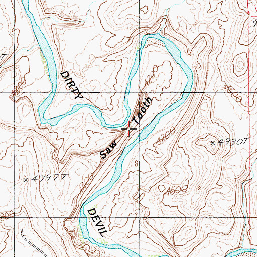 Topographic Map of Saw Tooth, UT