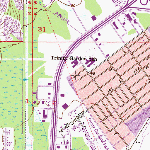 Topographic Map of Christian Way Baptist Church, AL