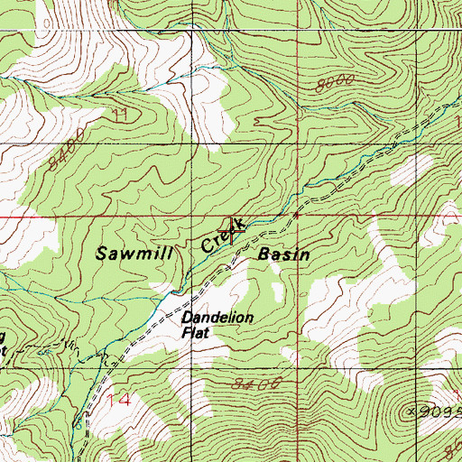 Topographic Map of Sawmill Basin, UT