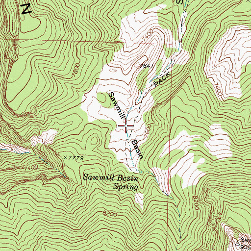 Topographic Map of Sawmill Basin, UT