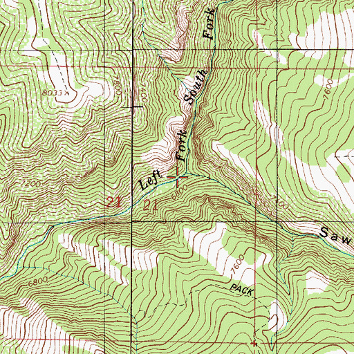 Topographic Map of Sawmill Canyon, UT