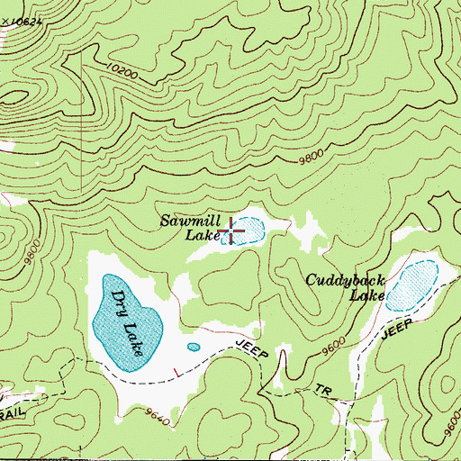 Topographic Map of Sawmill Lake, UT