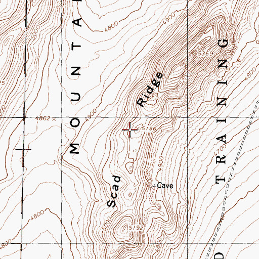 Topographic Map of Scad Ridge, UT