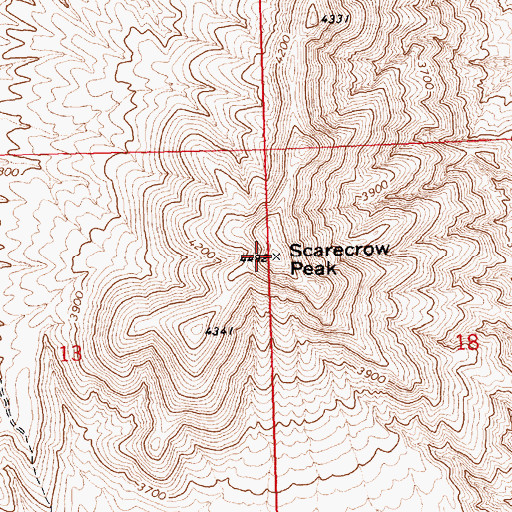 Topographic Map of Scarecrow Peak, UT