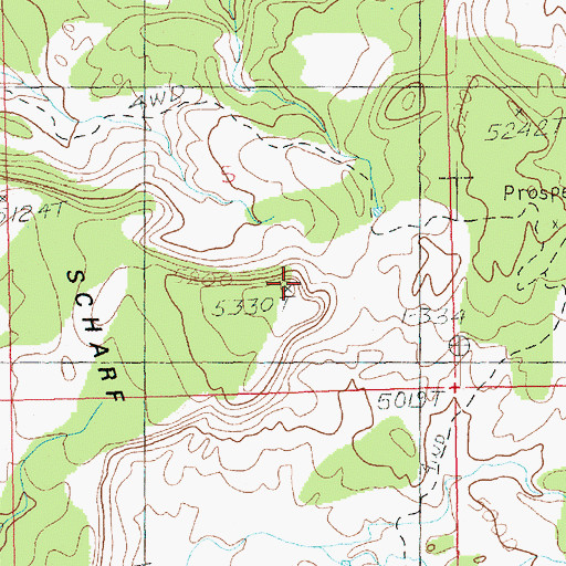 Topographic Map of Scharf Mesa, UT
