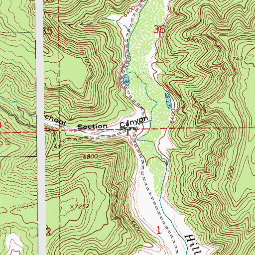 Topographic Map of School Section Canyon, UT