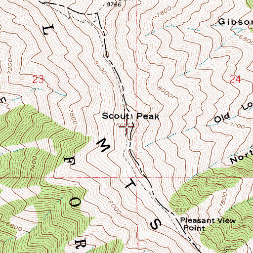 Topographic Map of Scout Peak, UT