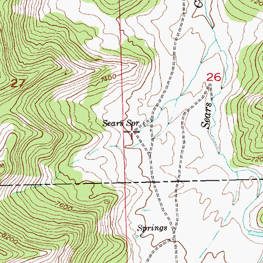 Topographic Map of Sears Spring, UT