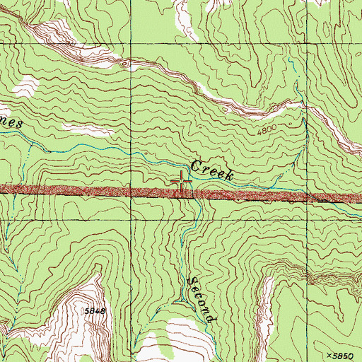 Topographic Map of Second Creek, UT