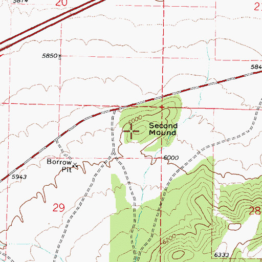 Topographic Map of Second Mound, UT