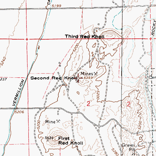 Topographic Map of Second Red Knoll, UT