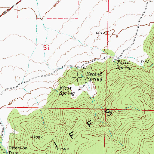 Topographic Map of Second Spring, UT