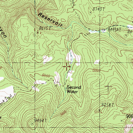 Topographic Map of Second Water, UT