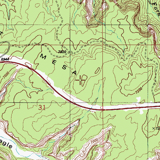 Topographic Map of Secret Mesa, UT