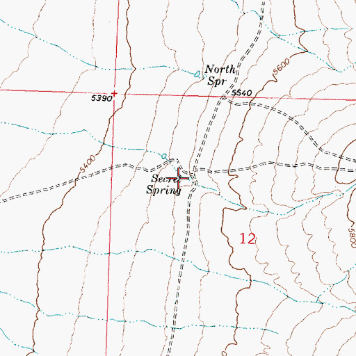 Topographic Map of Secret Spring, UT