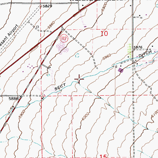 Topographic Map of Sect Ditch, UT