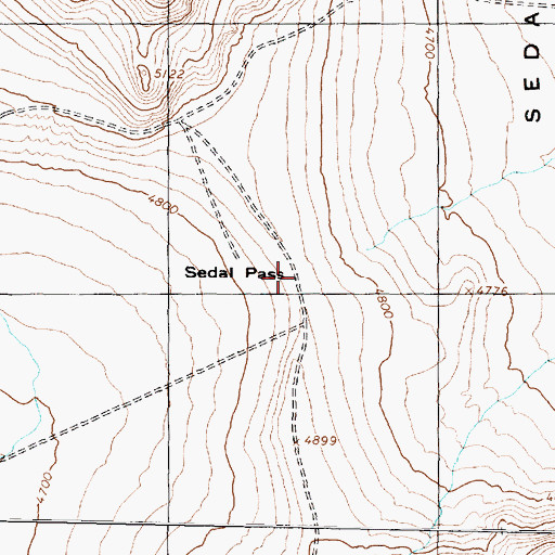 Topographic Map of Sedal Pass, UT