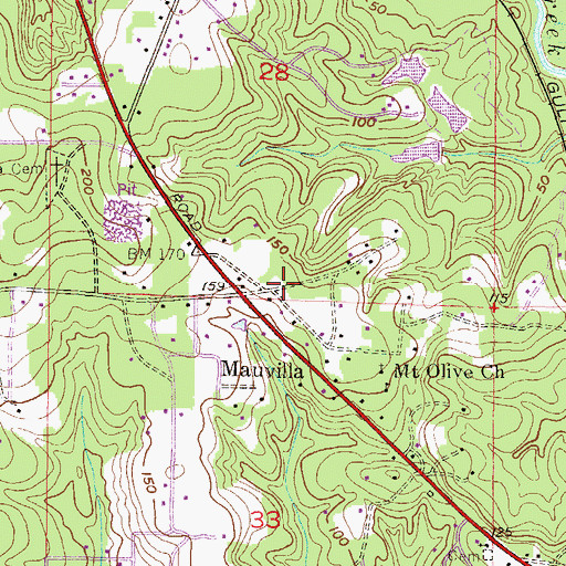 Topographic Map of Church of God in Christ, AL