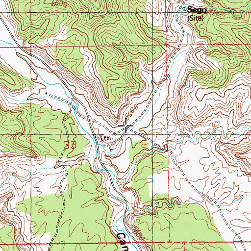 Topographic Map of Sego Canyon, UT