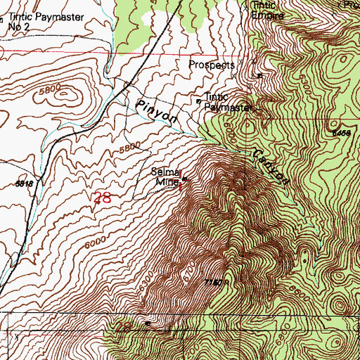 Topographic Map of Selma Mine, UT