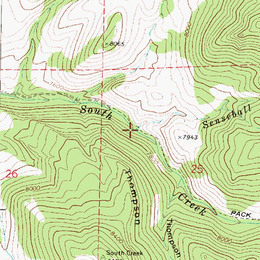 Topographic Map of Senseball Creek, UT