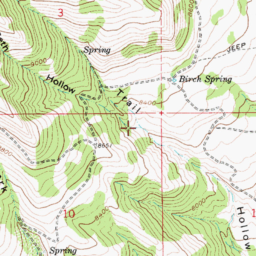 Topographic Map of Seth Hollow, UT
