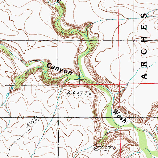 Topographic Map of Sevenmile Canyon, UT