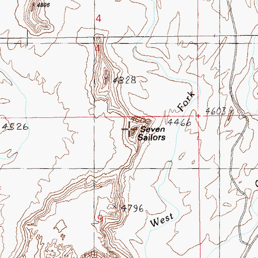 Topographic Map of Seven Sailors, UT
