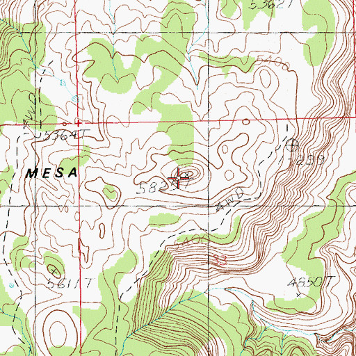 Topographic Map of Sevenmile Mesa, UT