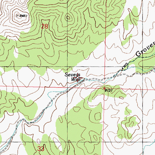 Topographic Map of Seveys Well, UT