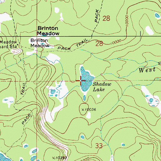 Topographic Map of Shadow Lake, UT