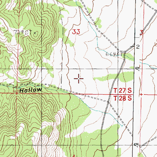 Topographic Map of Shag Hollow, UT