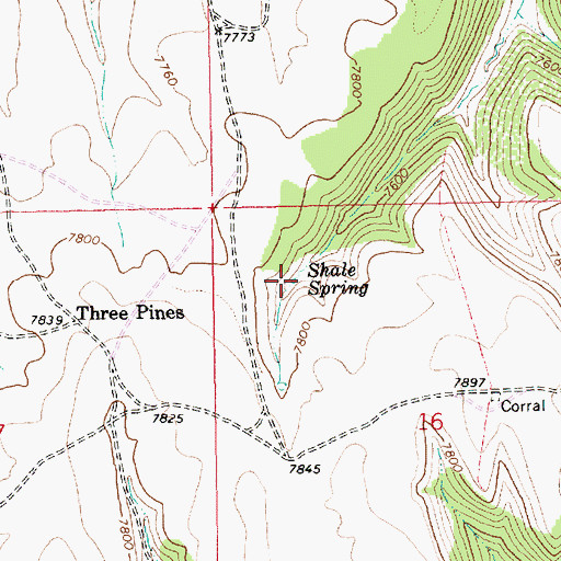 Topographic Map of Shale Spring, UT