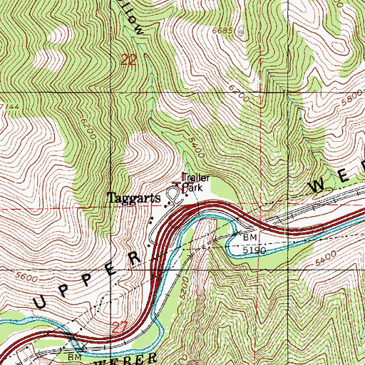 Topographic Map of Sharps Hollow, UT