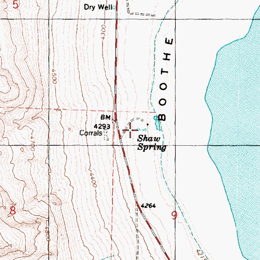 Topographic Map of Shaw Spring, UT