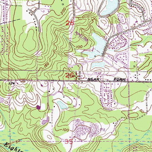 Topographic Map of Church of God of Prophecy, AL