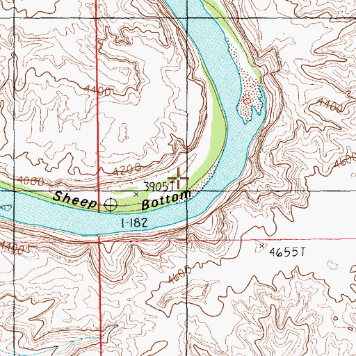 Topographic Map of Sheep Bottom, UT