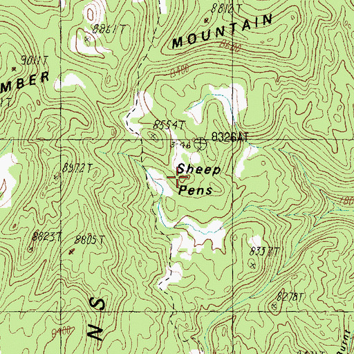 Topographic Map of Sheep Pens, UT