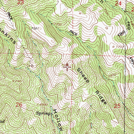 Topographic Map of Sheep Ridge, UT