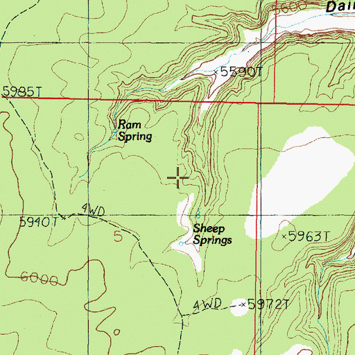 Topographic Map of Sheep Springs, UT