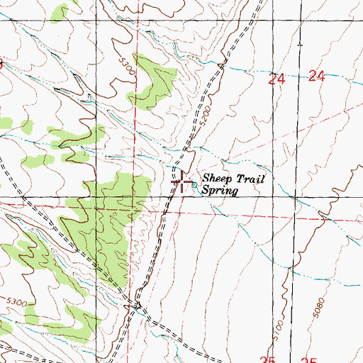 Topographic Map of Sheep Trail Spring, UT