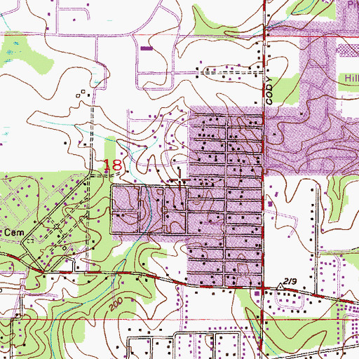 Topographic Map of Church of God Pentecostal, AL