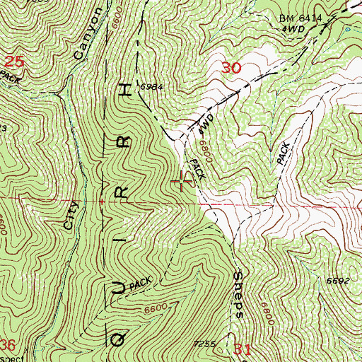 Topographic Map of Sheps Ridge, UT