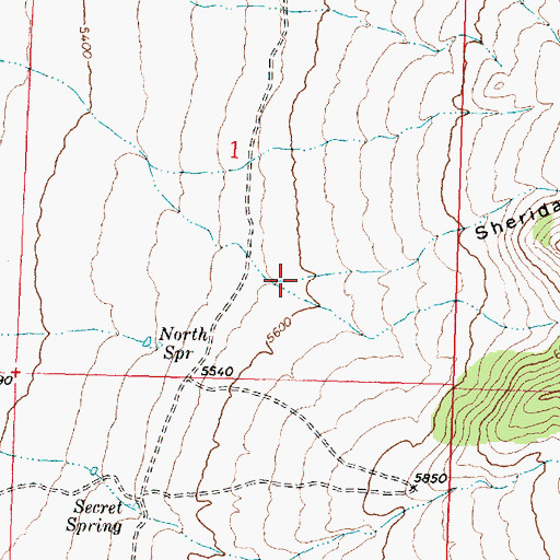 Topographic Map of Sheridan Gulch, UT